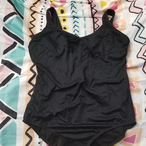 Black one piece bathing suit